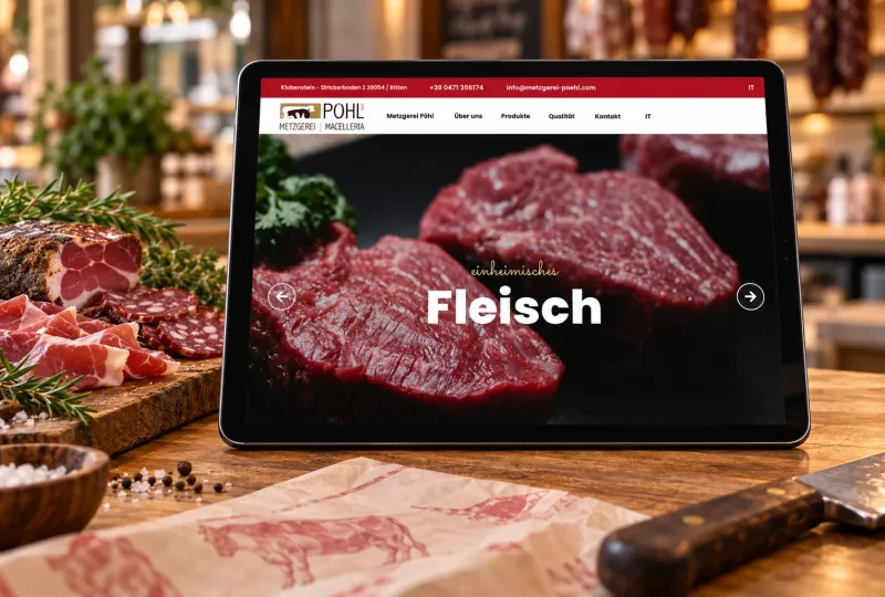 Website von Metzgerei Pöhl im Geräte-Mockup