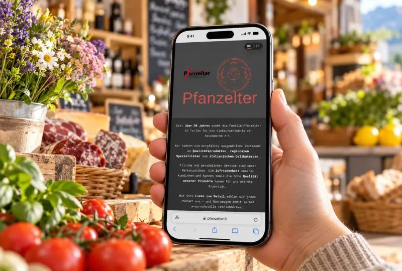 Website von Pfanzelter im Geräte-Mockup