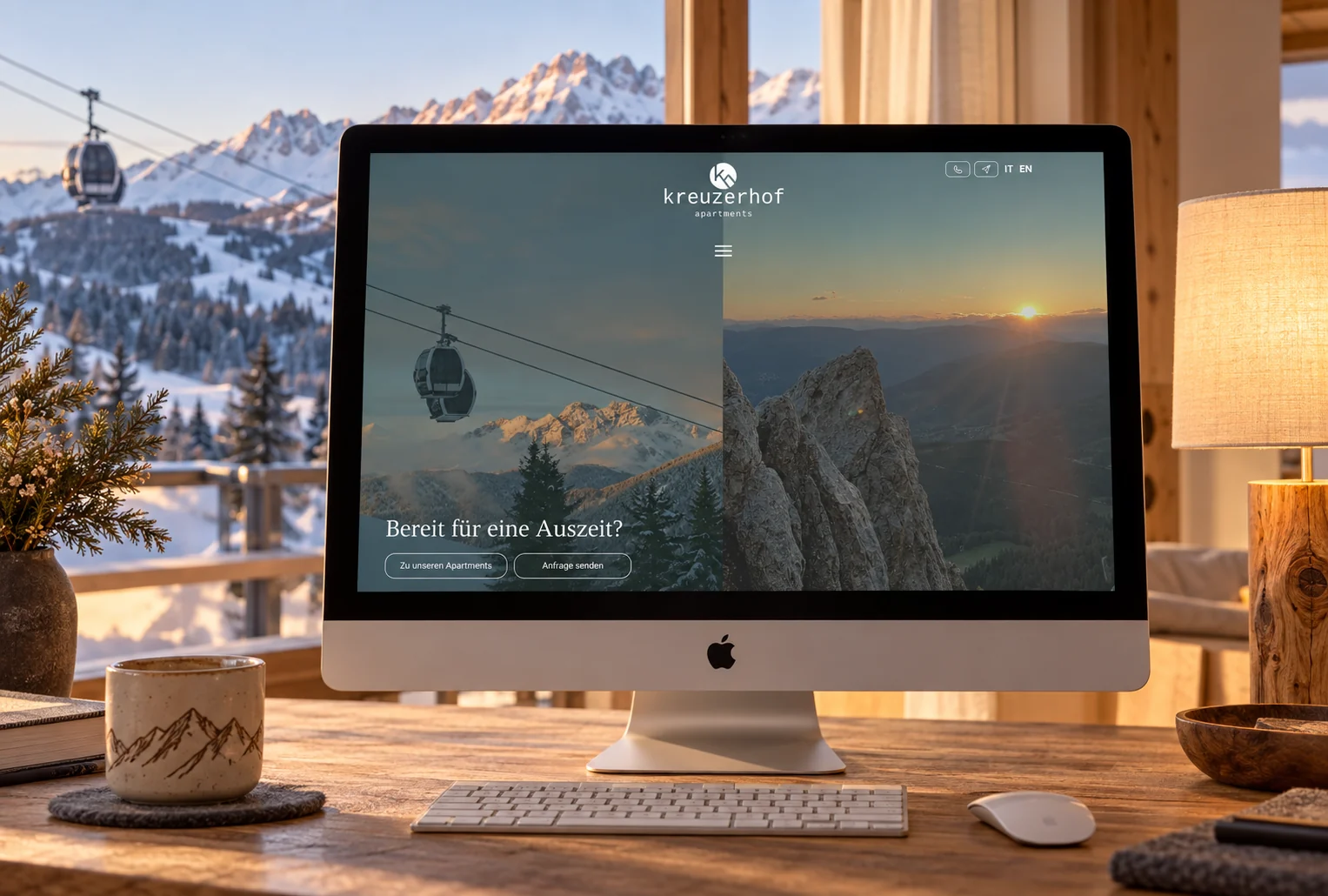 Website von Kreuzerhof im Geräte-Mockup